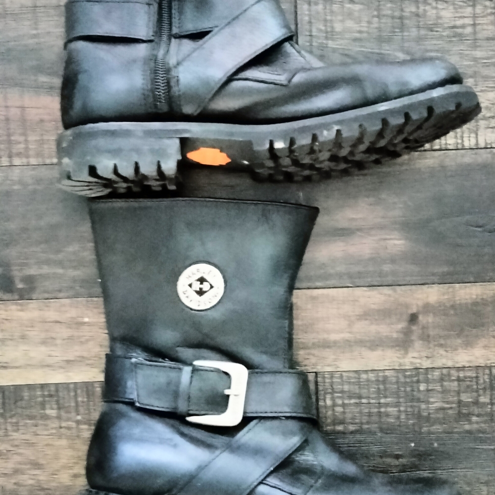 Harley-Davidson Black Leather Moto Boots
